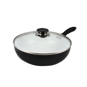 11 &quot;Eco Friendly Céramique Nonstick Deep Chicken Fryer Wok